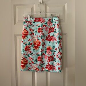 J.Crew No. 2 pencil skirt bi-stretch cotton bright floral spring size 00